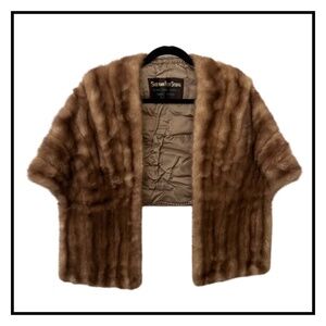 Canada Majestic Mink Fur Stole/Shawl/Wrap Vintage Brown 90s